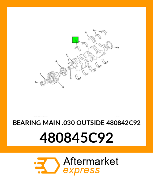 BEARING MAIN .030 OUTSIDE 480842C92 480845C92