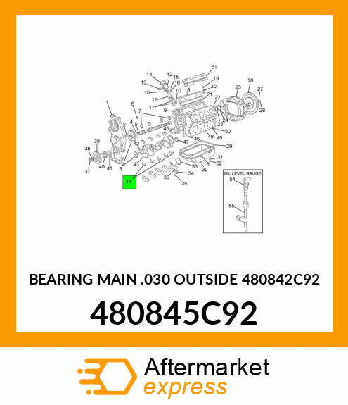 BEARING MAIN .030 OUTSIDE 480842C92 480845C92