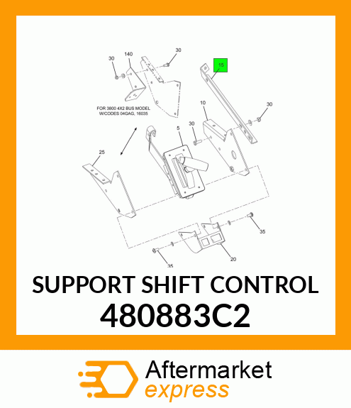 SUPPORT SHIFT CONTROL 480883C2