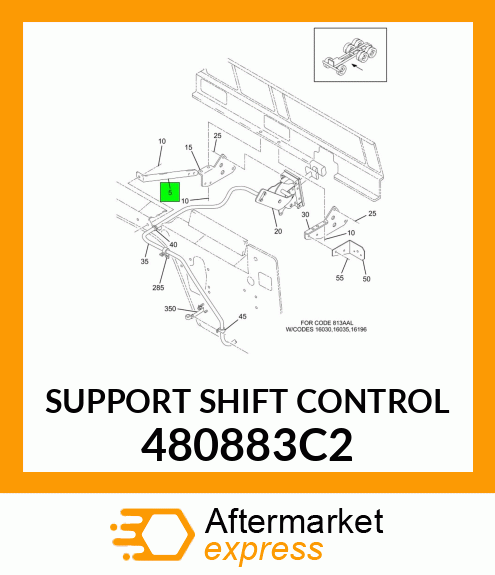 SUPPORT SHIFT CONTROL 480883C2