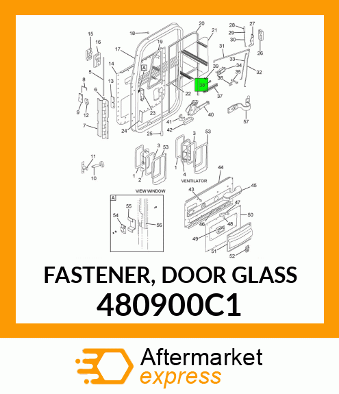 FASTENER, DOOR GLASS 480900C1