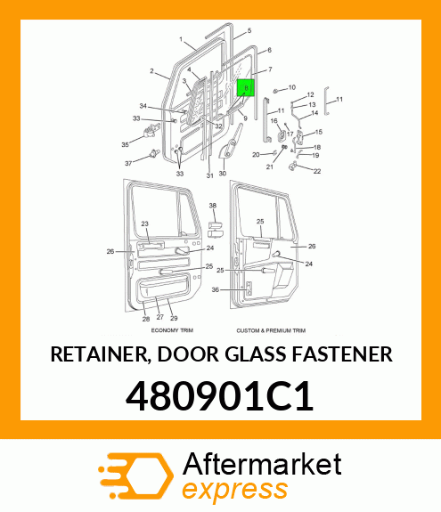 RETAINER, DOOR GLASS FASTENER 480901C1