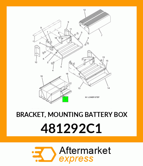 BRACKET, MOUNTING BATTERY BOX 481292C1