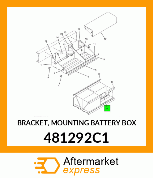 BRACKET, MOUNTING BATTERY BOX 481292C1