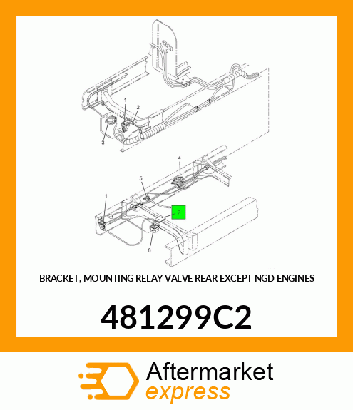 BRACKET, MOUNTING RELAY VALVE REAR EXCEPT NGD ENGINES 481299C2