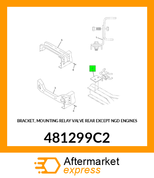 BRACKET, MOUNTING RELAY VALVE REAR EXCEPT NGD ENGINES 481299C2