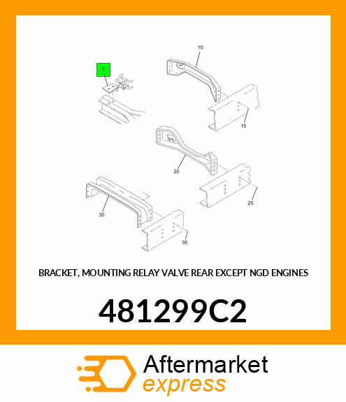 BRACKET, MOUNTING RELAY VALVE REAR EXCEPT NGD ENGINES 481299C2