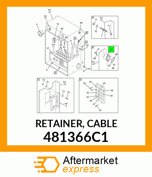 RETAINER, CABLE 481366C1