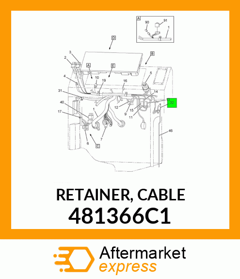 RETAINER, CABLE 481366C1