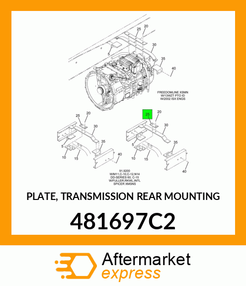 PLATE, TRANSMISSION REAR MOUNTING 481697C2