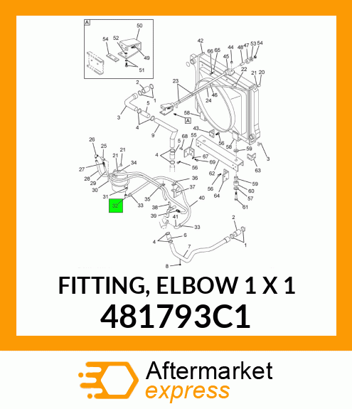 FITTING, ELBOW 1" X 1" 481793C1