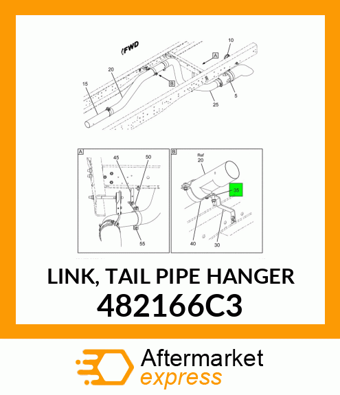 LINK, TAIL PIPE HANGER 482166C3