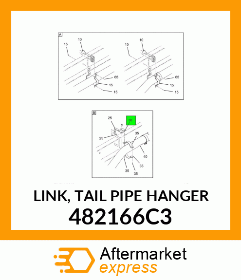 LINK, TAIL PIPE HANGER 482166C3