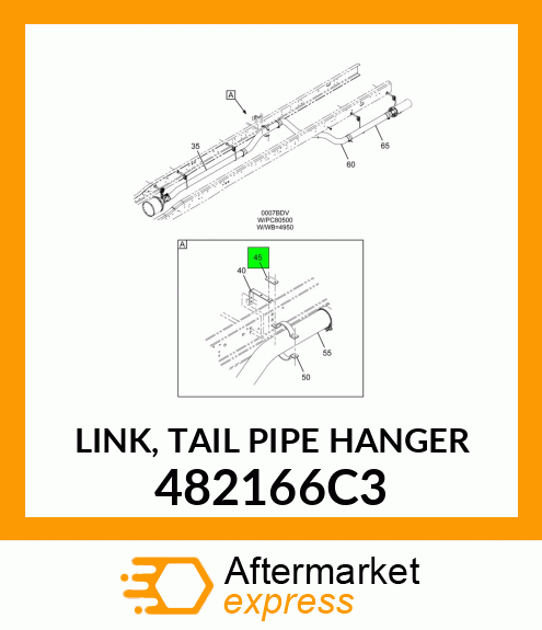 LINK, TAIL PIPE HANGER 482166C3