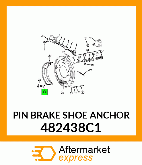 PIN BRAKE SHOE ANCHOR 482438C1