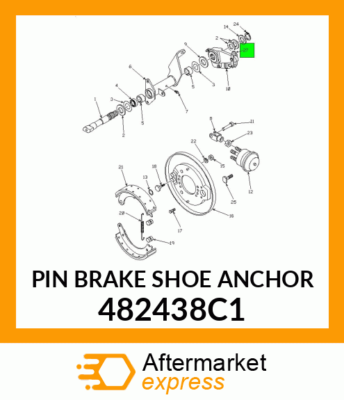 PIN BRAKE SHOE ANCHOR 482438C1