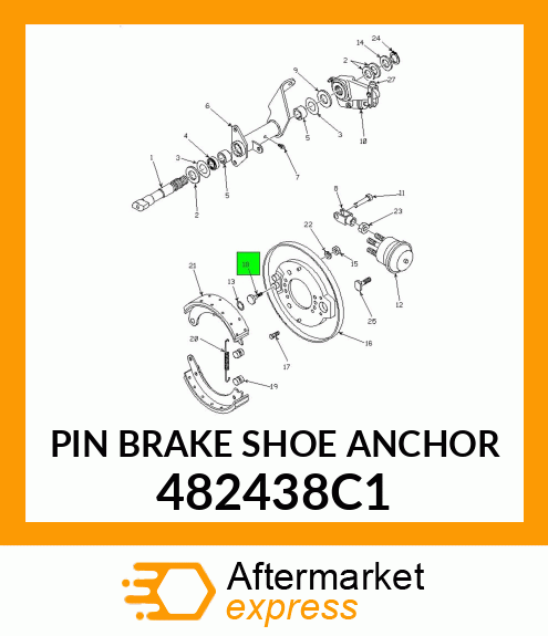 PIN BRAKE SHOE ANCHOR 482438C1