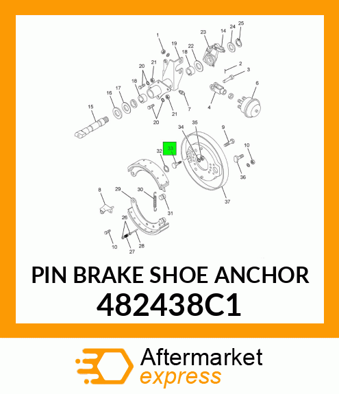 PIN BRAKE SHOE ANCHOR 482438C1