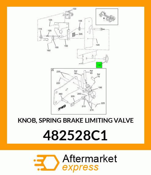 KNOB, SPRING BRAKE LIMITING VALVE 482528C1