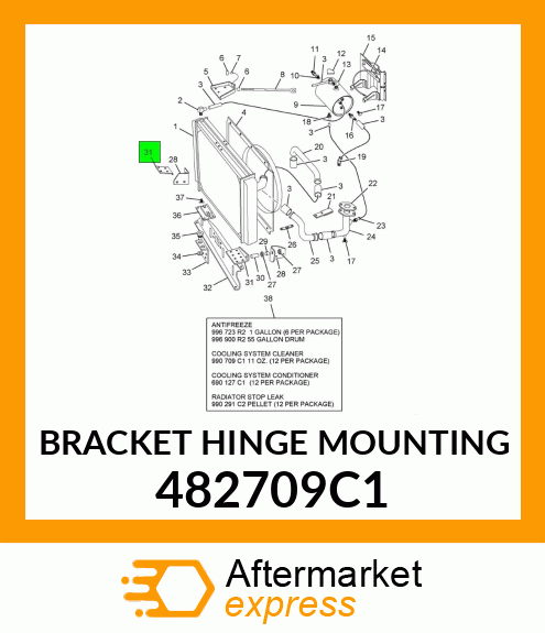 BRACKET HINGE MOUNTING 482709C1