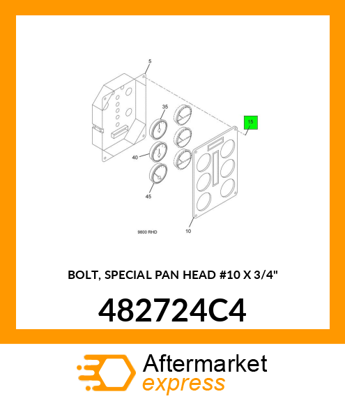 BOLT, SPECIAL PAN HEAD #10 X 3/4" 482724C4