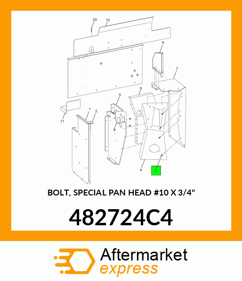 BOLT, SPECIAL PAN HEAD #10 X 3/4" 482724C4