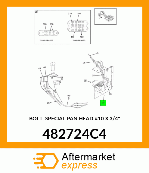 BOLT, SPECIAL PAN HEAD #10 X 3/4" 482724C4