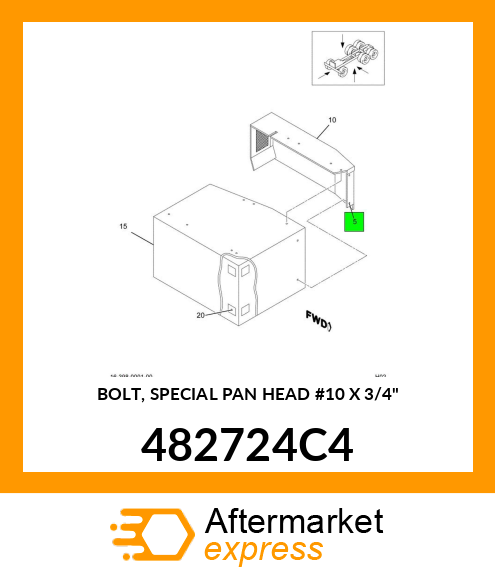 BOLT, SPECIAL PAN HEAD #10 X 3/4" 482724C4