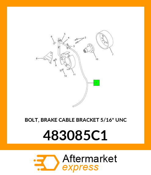 BOLT, BRAKE CABLE BRACKET 5/16" UNC 483085C1