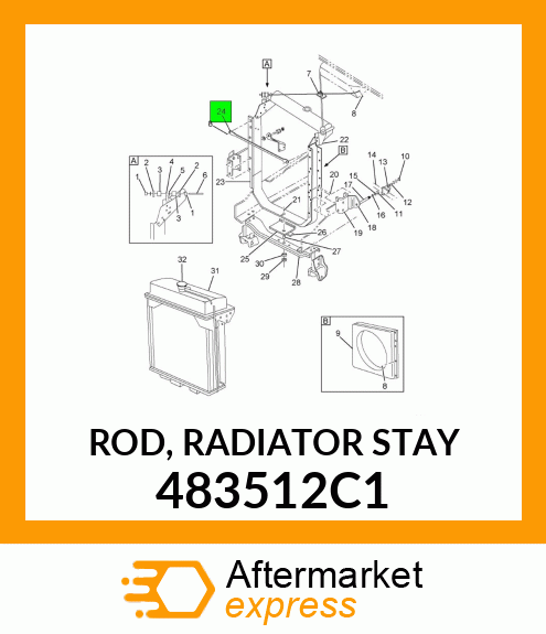 ROD, RADIATOR STAY 483512C1