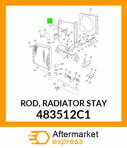 ROD, RADIATOR STAY 483512C1