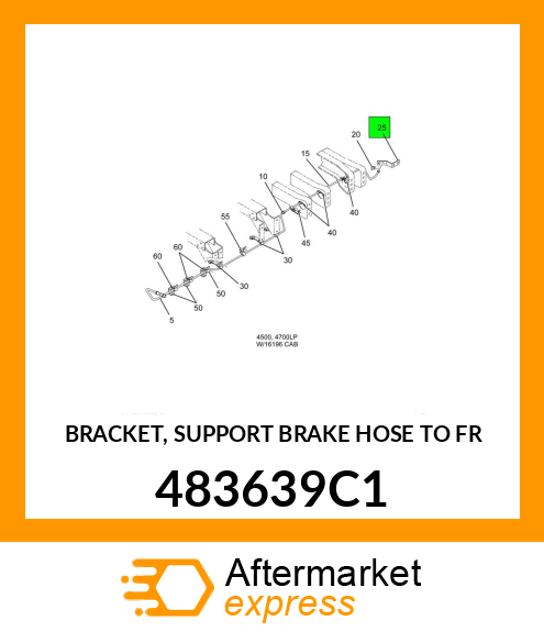 BRACKET, SUPPORT BRAKE HOSE TO FR 483639C1