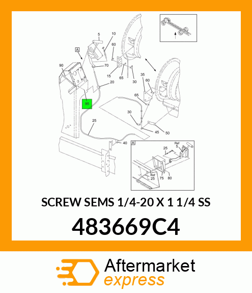 SCREW SEMS 1/4-20 X 1 1/4 SS 483669C4