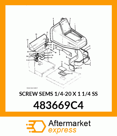 SCREW SEMS 1/4-20 X 1 1/4 SS 483669C4