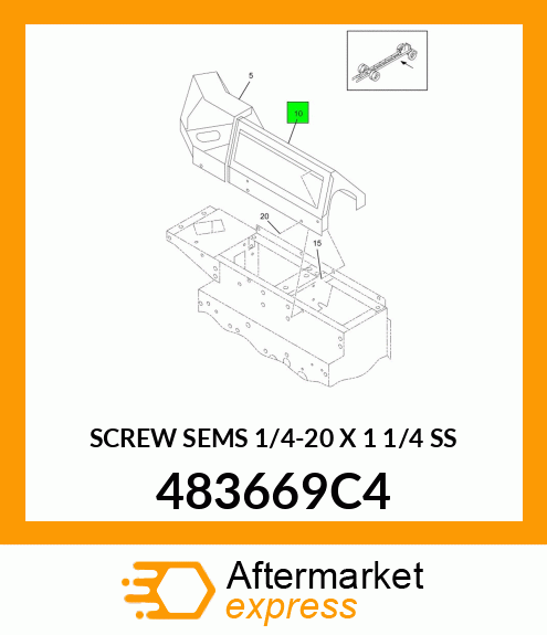 SCREW SEMS 1/4-20 X 1 1/4 SS 483669C4