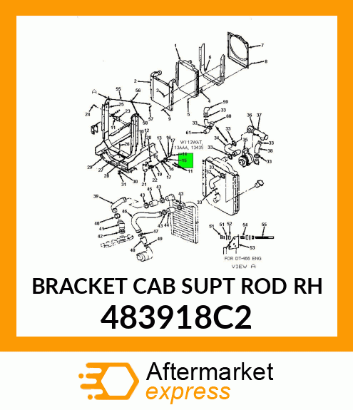 BRACKET CAB SUPT ROD RH 483918C2