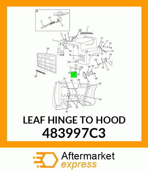 LEAF HINGE TO HOOD 483997C3