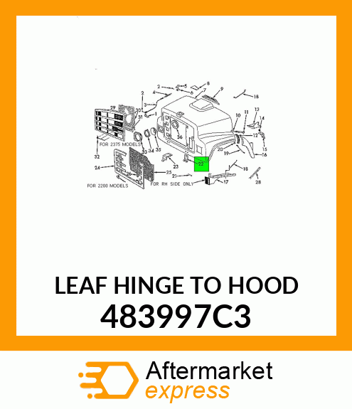 LEAF HINGE TO HOOD 483997C3