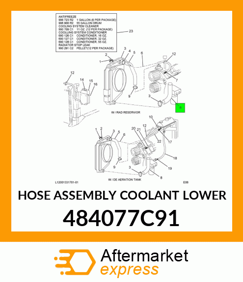 HOSE ASSEMBLY COOLANT LOWER 484077C91