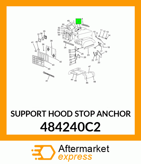 SUPPORT HOOD STOP ANCHOR 484240C2