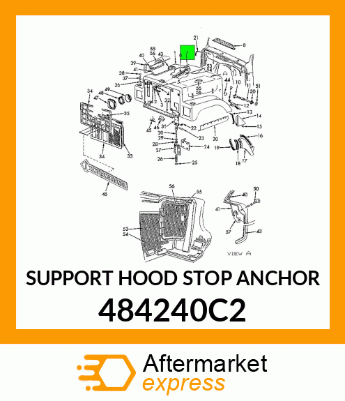 SUPPORT HOOD STOP ANCHOR 484240C2