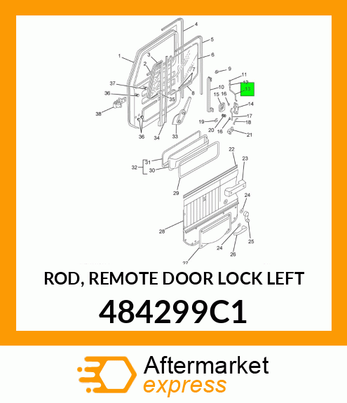 ROD, REMOTE DOOR LOCK LEFT 484299C1