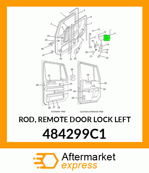 ROD, REMOTE DOOR LOCK LEFT 484299C1