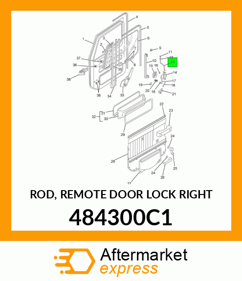 ROD, REMOTE DOOR LOCK RIGHT 484300C1