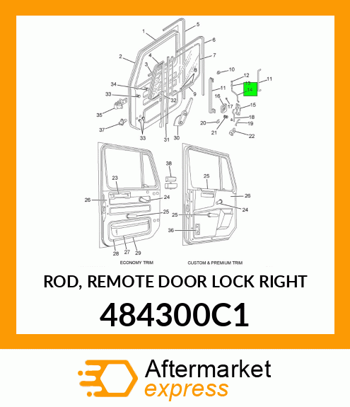 ROD, REMOTE DOOR LOCK RIGHT 484300C1