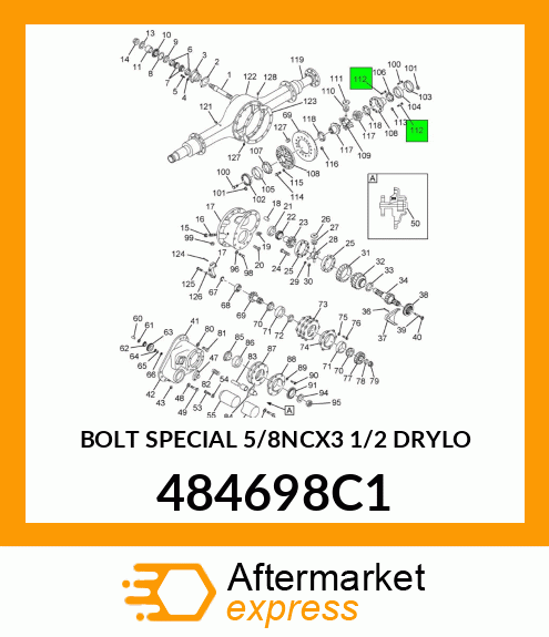 BOLT SPECIAL 5/8NCX3 1/2 DRYLO 484698C1