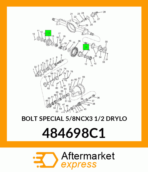 BOLT SPECIAL 5/8NCX3 1/2 DRYLO 484698C1