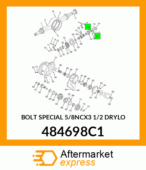 BOLT SPECIAL 5/8NCX3 1/2 DRYLO 484698C1