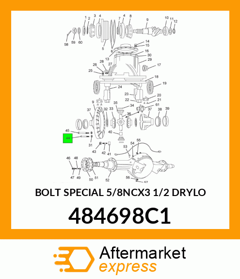 BOLT SPECIAL 5/8NCX3 1/2 DRYLO 484698C1