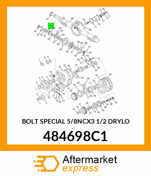 BOLT SPECIAL 5/8NCX3 1/2 DRYLO 484698C1